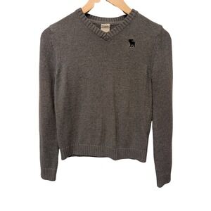 Abercrombie Kids Sweater Size L 14 Knit Pullover Moose Logo Y2K Preppy Academia